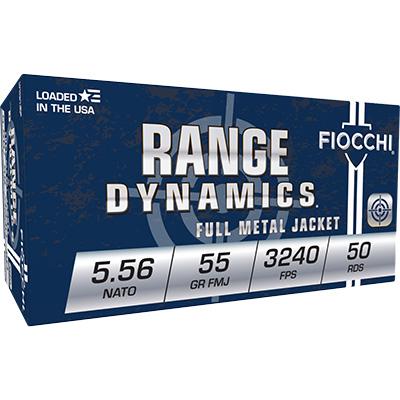 Fiocchi Ammunition Fiocchi Range Dynamics Rifle Ammunition 5.56X45 NATO 55 gr FMJ 3240 fps 50/ct