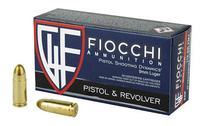 Fiocchi Ammunition Fiocchi Range Dynamics Ammunition 9mm Luger 115gr FMJ 1200 fps 50/ct