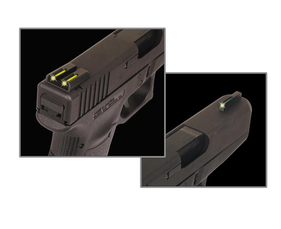 TRUGLO TFO Tritium/Fiber-Optic Day/Night Sights Fits S&W M&P - Front Green/Rear