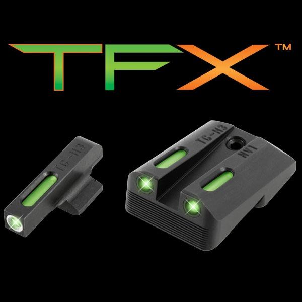 TRUGLO TFX Tritium/Fiber-Optic Day/Night Sights Fits Novak LoMount cut .260 Front / .450