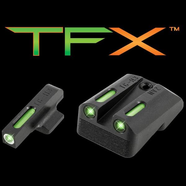TRUGLO TFX Tritium/Fiber-Optic Day/Night Sights Fits Novak LoMount cut .270 Front / .500
