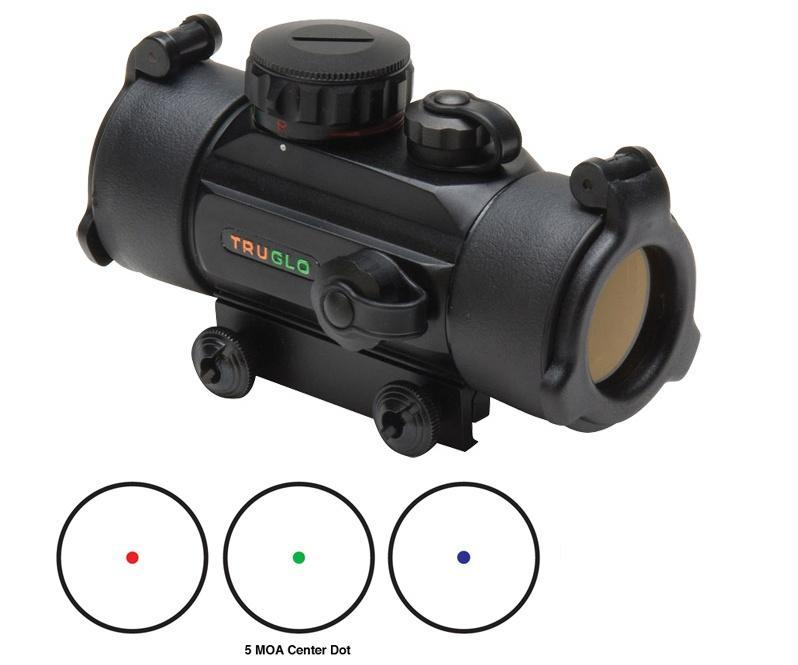 TRUGLO Triton 30mm Tri-Color Red Dot Sight - 1x30mm 5 MOA Dot - Black