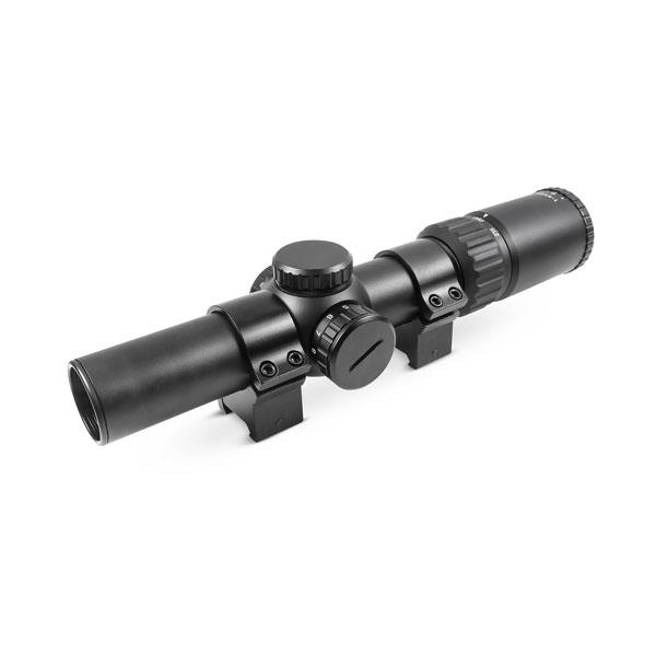 TRUGLO OPTI-SPEED Crossbow Scope with Weaver Style 30mm Rings - 1-4x24mm Illuminated BDC