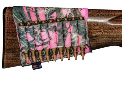 Grovtec Us Inc. Grovtec Buttstock Cartridge Shell Holder- Rifle Open Style TrueTimber Pink