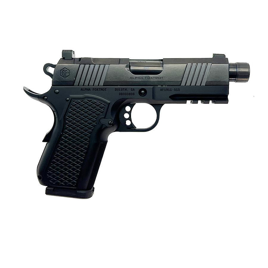 Alpha Foxtrot Alpha AF1911 S15 Polished Handgun 9mm Luger 15rd Magazine 3.5" Threaded Barrel RMSc Optic