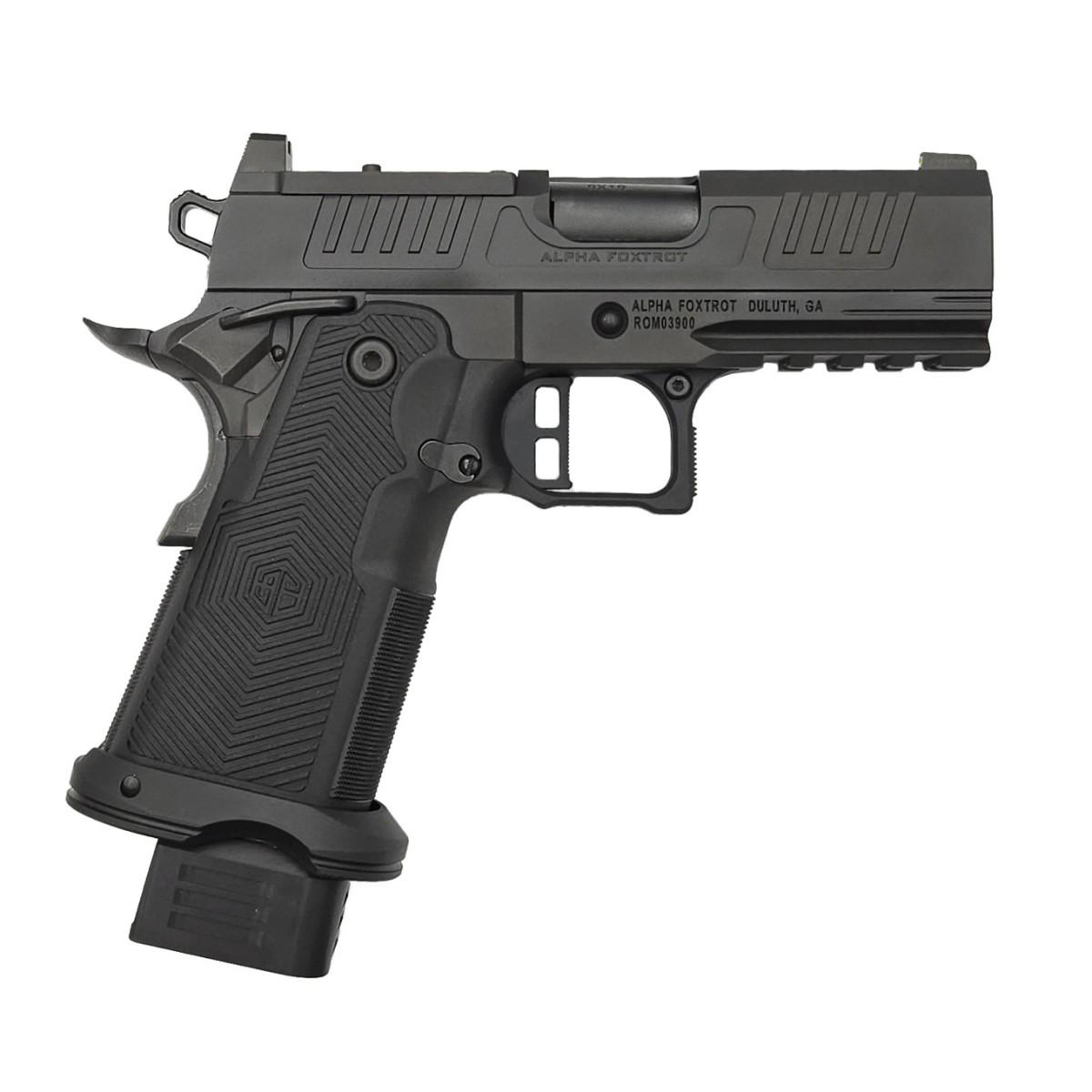 Alpha Foxtrot AF1911-ROMULUS 9MM 17 & 20 Rnd Magazines (1 Each) 3.5" BULL Barrel DLC Black MOS