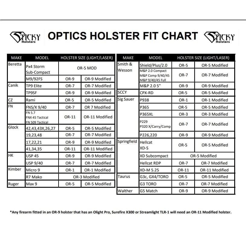 Sticky Or-9 Mod For Glk 17/M&P2.0 5" Pocket Holster Sticky Or-9 Mod For Glk 17/M&P2.0 5" Pocket Holster