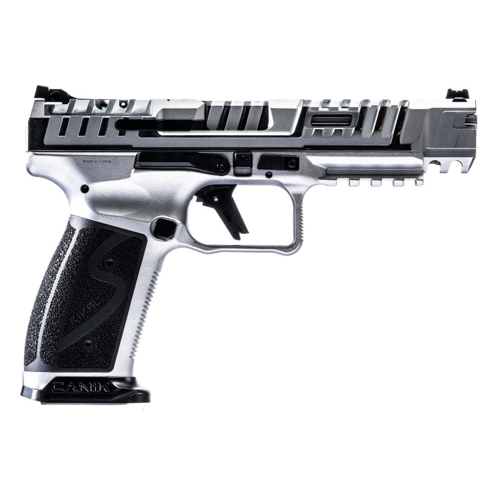 Century Arms Canik SFx Rival-S Chrome Handgun 9mm Luger 18rd Magazines(2) 5" Barrel Silver