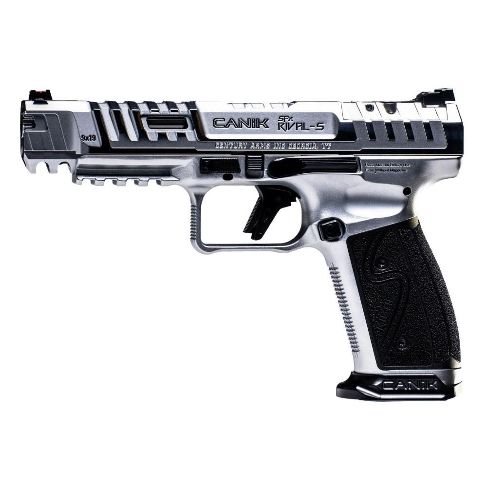 Canik SFx Rival-S Chrome Handgun 9mm Luger 18rd Magazines(2) 5" Barrel Silver Canik SFx Rival-S Chrome Handgun 9mm Luger 18rd Magazines(2) 5" Barrel Silver