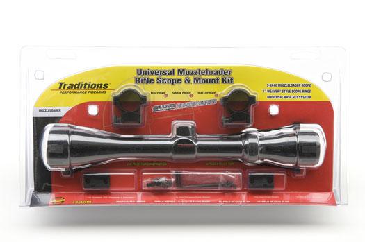 Traditions Performance Firearms Traditions Muzzleloader Rifle Scope and Mount Kit 3-9x40 Matte Scope Medium Rings and