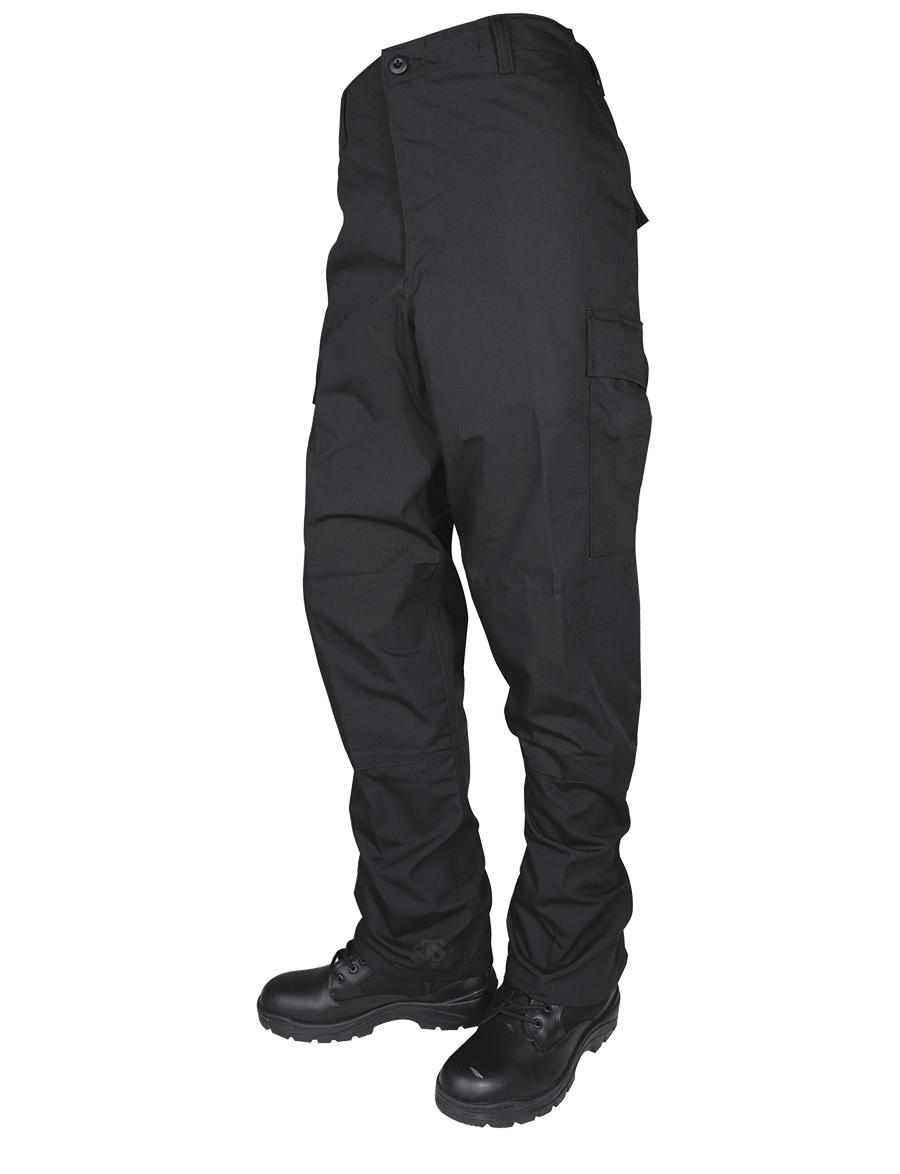 Tru-Spec Global Tru-Spec BDU Basic Pants - 6.5oz. 65/35 Polyester Cotton Rip-Stop Zip Fly Closure Black