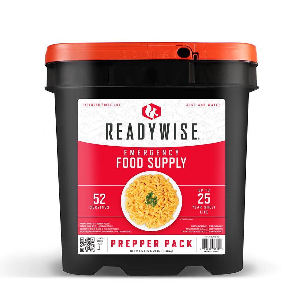 ReadyWise Company ReadyWise 7 Day 1 Person 52 Servings (4 Entrees 2 Breakfasts 2 Beverages) Bucket