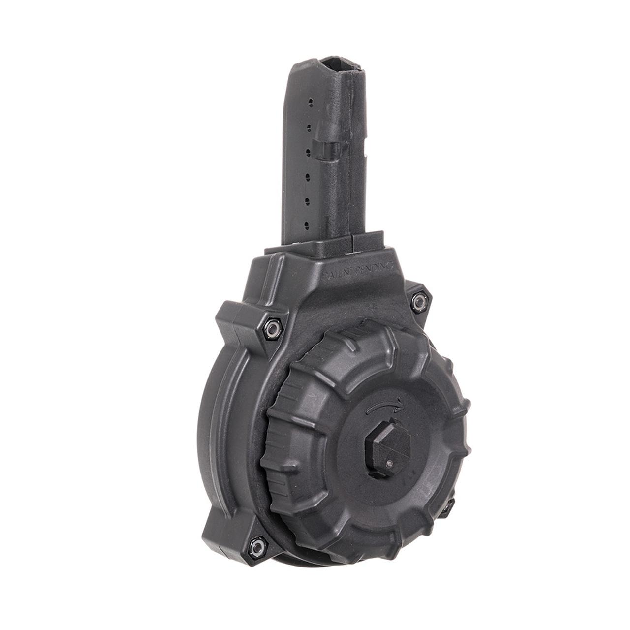 Promag Mfg. Inc. Promag Glock Style AR-15 Carbine Magazine 9mm Black Polymer Drum - 50/rd
