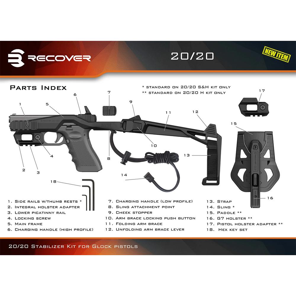 Recover 20/20N Stabilizer Kit with Brace Tan Recover 20/20N Stabilizer Kit with Brace Tan